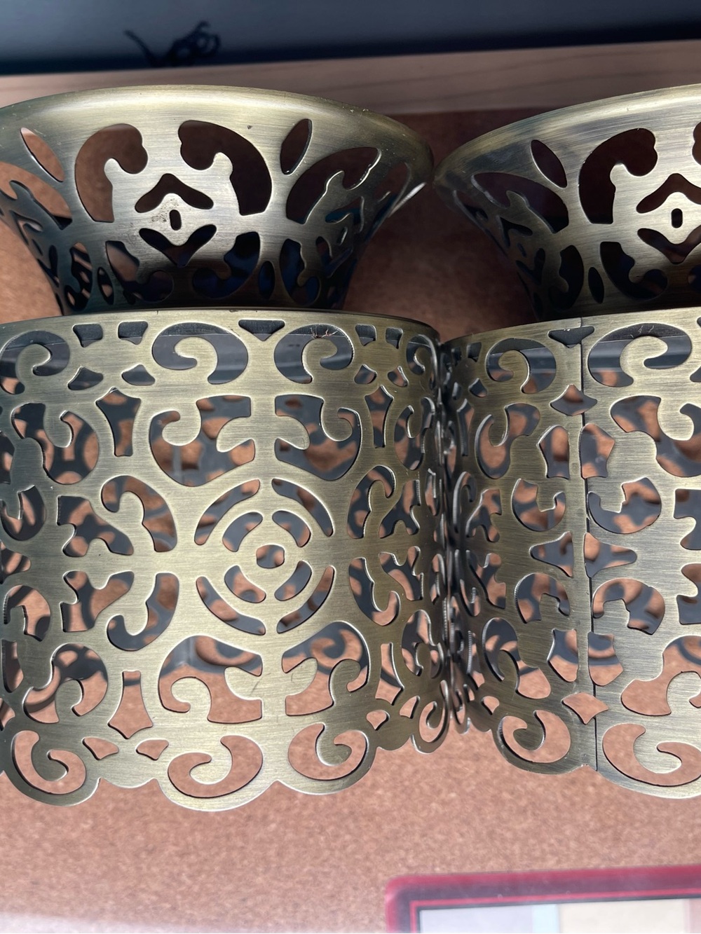 Bath & Body Works Brass-Tone Decorative Filigree Candle Holders (Pair) - Picture 2 of 4